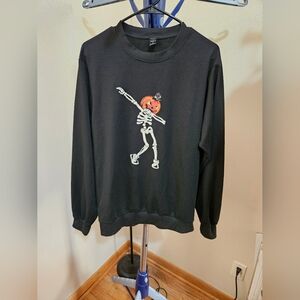 Halloween Black Skeleton Dab Sweater